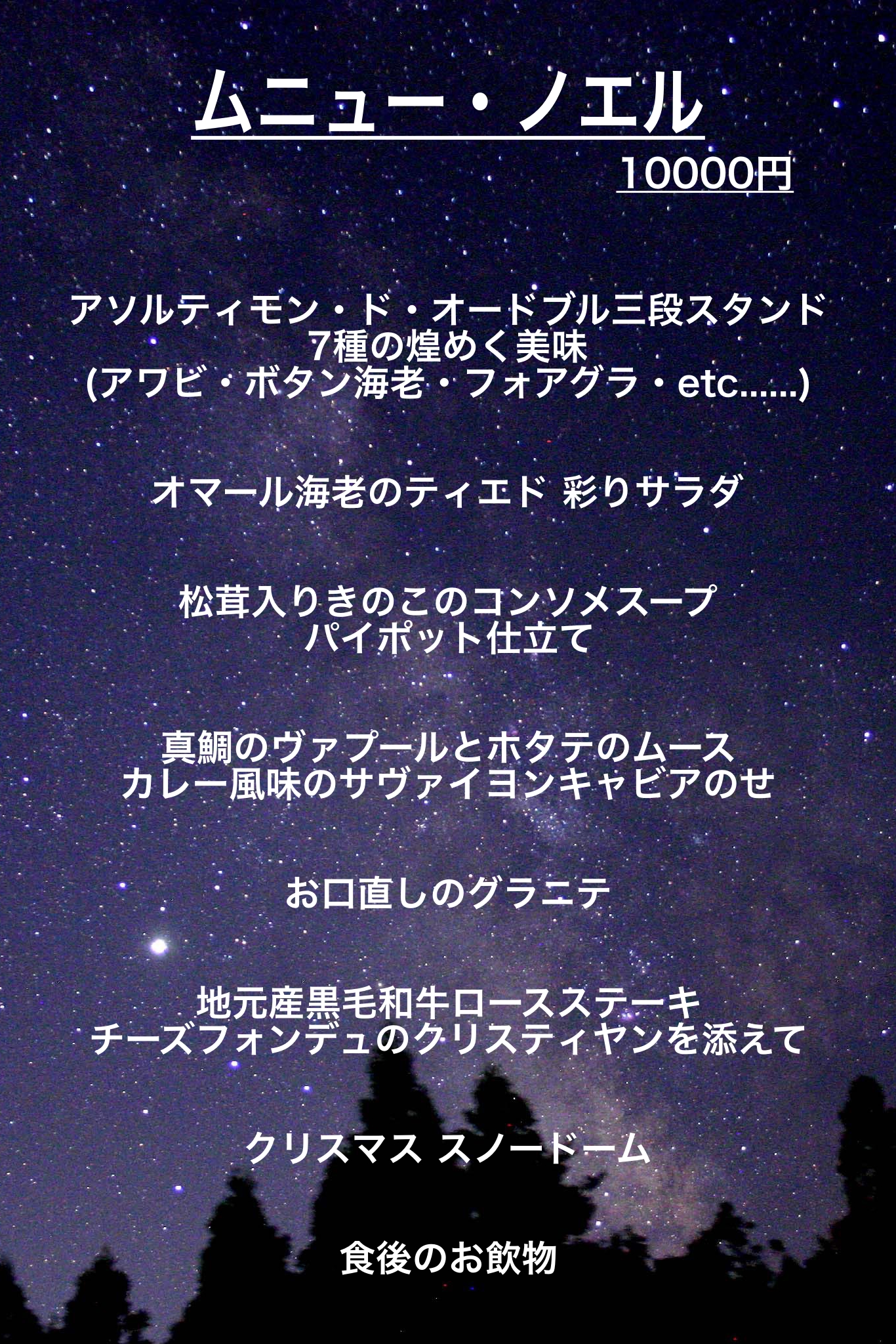 クリスマスディナームニューノエル2019
